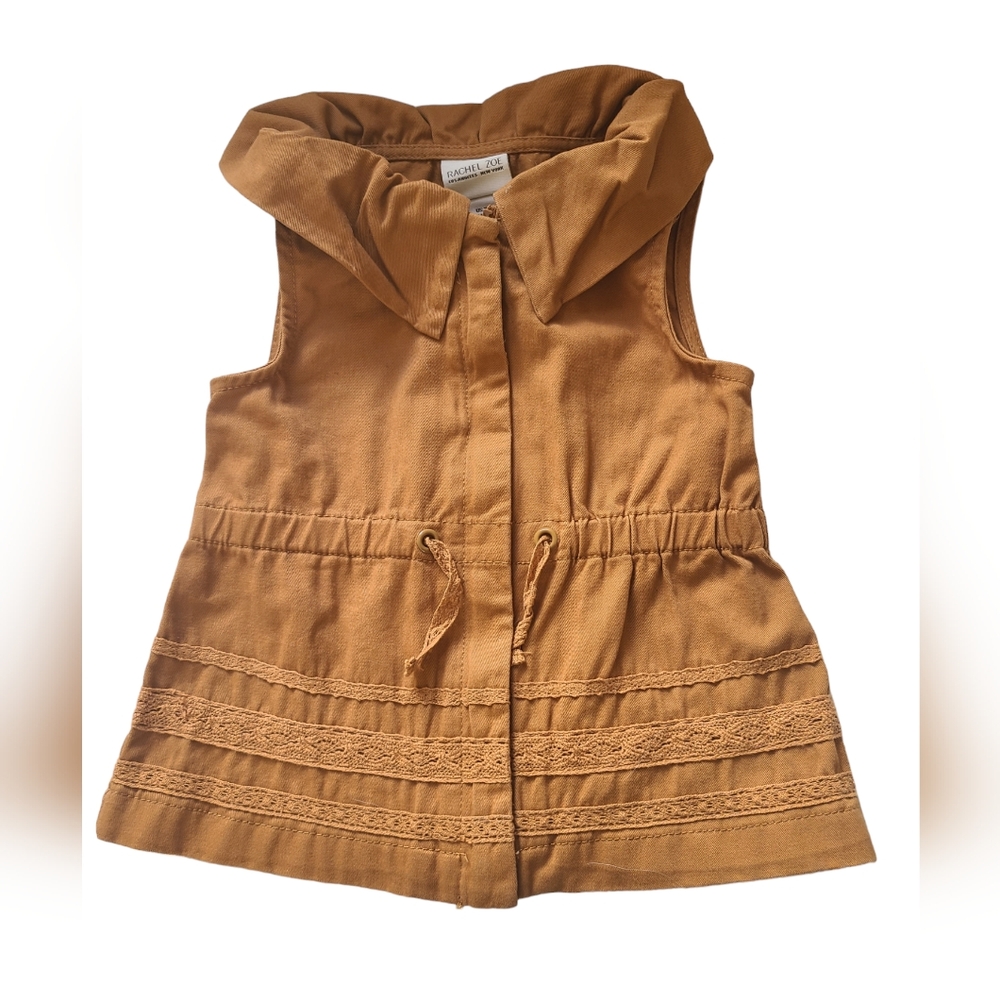 Rachel Zoe Baby Girl's Jacket Vest Top Size 18 Months Chestnut Brown Zip…
